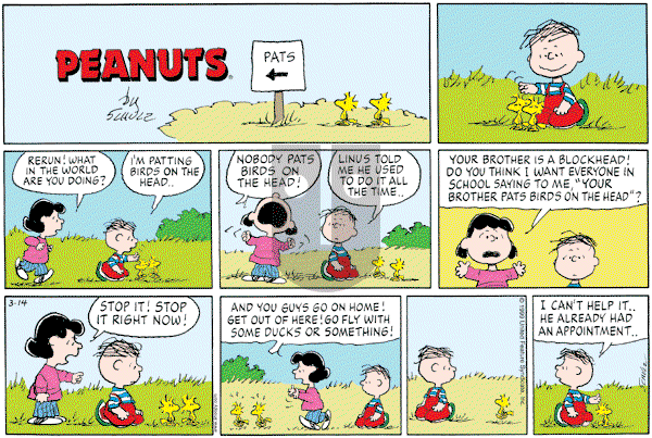 Peanuts - Sunday March 14, 1999 Comic Strip