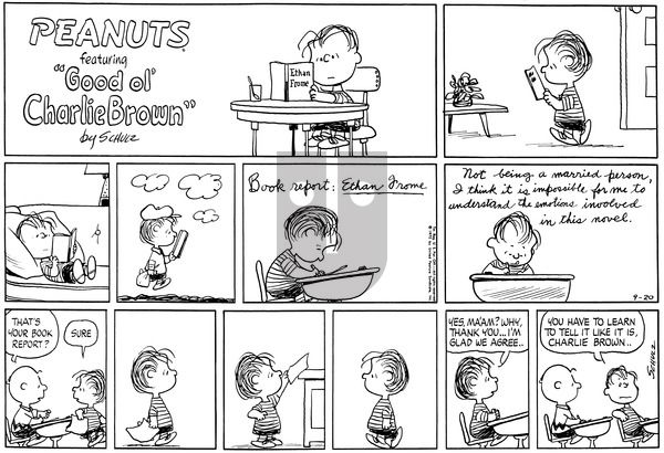 Peanuts on Sunday September 20, 1970 Comic Strip