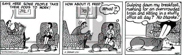 Fred Basset on Monday October 8, 2001 Comic Strip