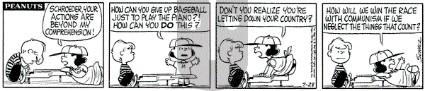 Peanuts - Friday July 28, 1961 Comic Strip