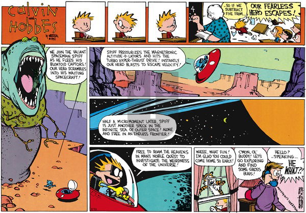 Calvin and Hobbes on Sunday March 29, 1992 Comic Strip