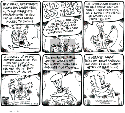 Tom Toles on Thursday October 11, 2001 Comic Strip