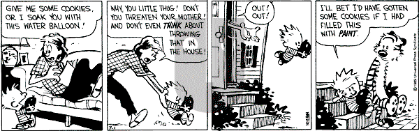 Calvin and Hobbes on Saturday July 1, 1989 Comic Strip
