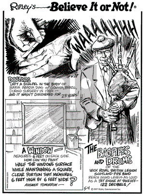 Ripley's Believe It or Not on Friday May 4, 2007 Comic Strip