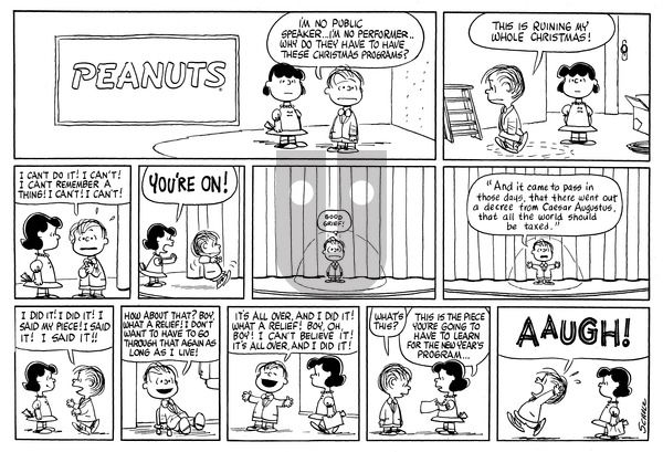 Peanuts on Sunday December 25, 1960 Comic Strip