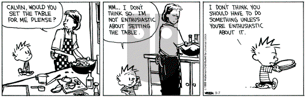Calvin and Hobbes - Saturday September 7, 2013 Comic Strip