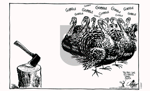 Pat Oliphant on Tuesday November 25, 1997 Comic Strip