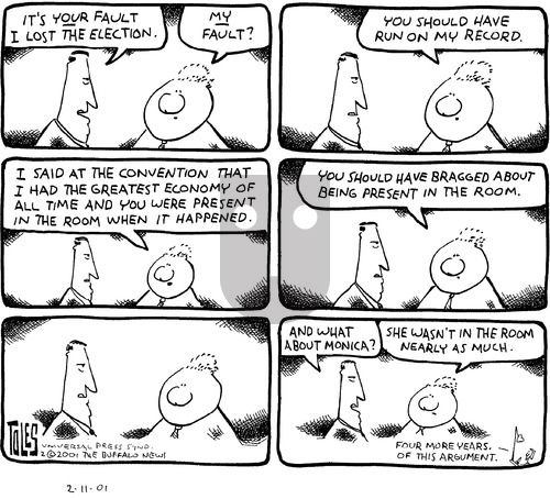 Tom Toles on Sunday February 11, 2001 Comic Strip