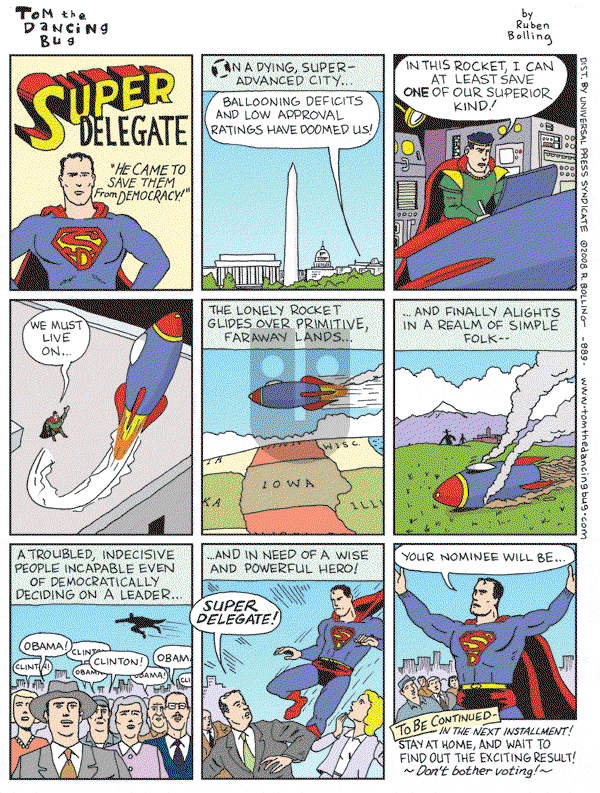 Tom the Dancing Bug on Saturday March 1, 2008 Comic Strip