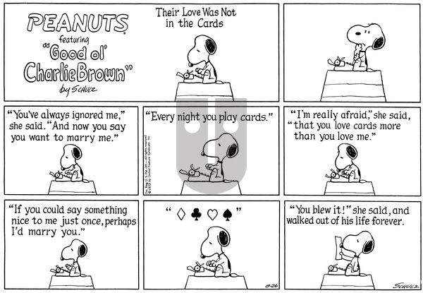 Peanuts on Sunday August 26, 1973 Comic Strip