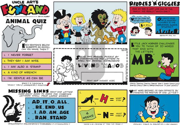 Uncle Art's Funland on Sunday December 11, 2022 Comic Strip