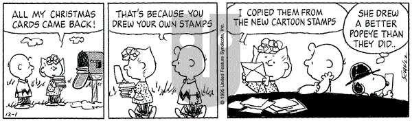 Peanuts on Friday December 1, 1995 Comic Strip