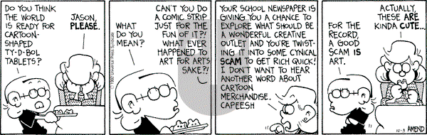 FoxTrot on Saturday October 3, 1992 Comic Strip