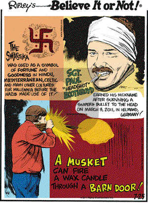 Ripley's Believe It or Not on Monday July 25, 2011 Comic Strip