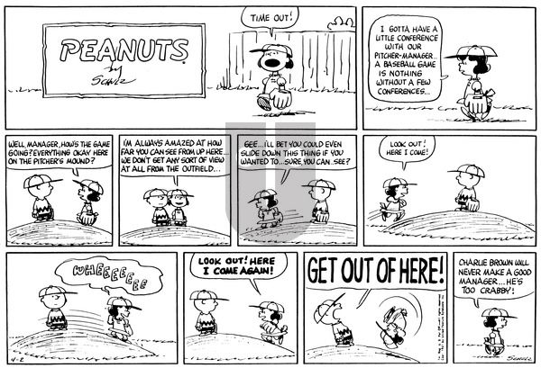 Peanuts on Sunday April 2, 1961 Comic Strip