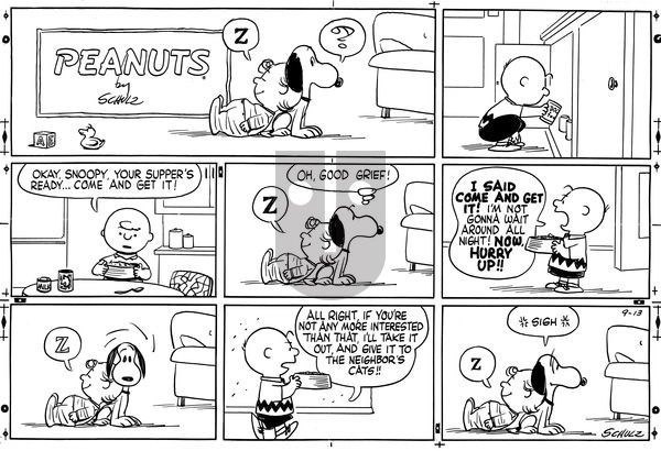 Peanuts on Sunday September 13, 1959 Comic Strip