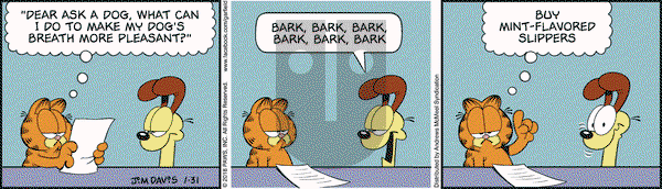 Garfield on Wednesday January 31, 2018 Comic Strip