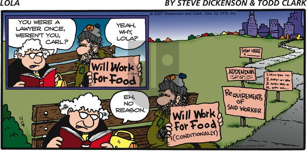 Lola on Sunday November 4, 2007 Comic Strip