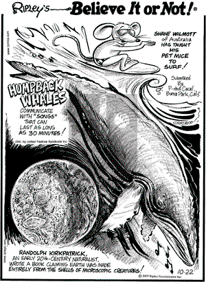Ripley's Believe It or Not on Saturday October 22, 2005 Comic Strip