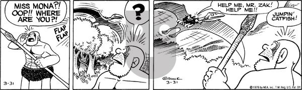Alley Oop on Wednesday March 31, 1976 Comic Strip