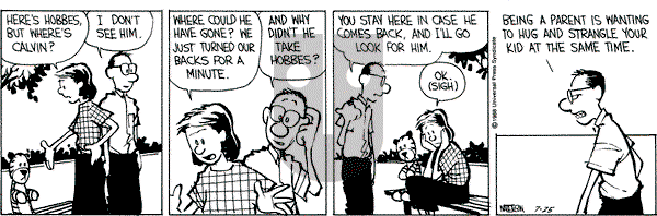 Calvin and Hobbes - Monday July 25, 1988 Comic Strip