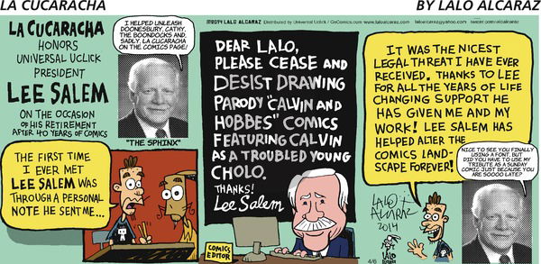 La Cucaracha - Sunday April 6, 2014 Comic Strip