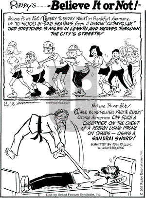 Ripley's Believe It or Not on Monday December 13, 1999 Comic Strip