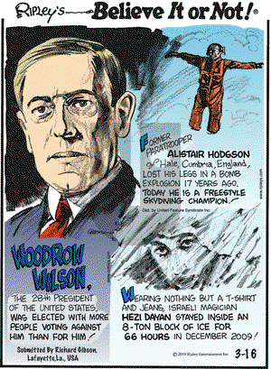 Ripley's Believe It or Not on Tuesday March 16, 2010 Comic Strip