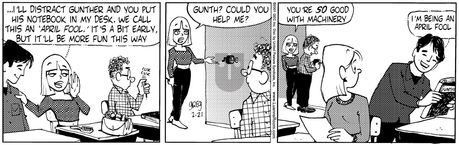 Luann - Wednesday February 21, 2001 Comic Strip