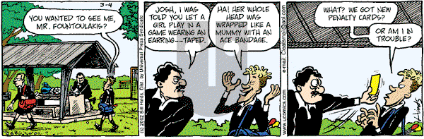 Cleats on Thursday April 11, 2002 Comic Strip