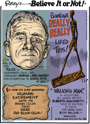 Ripley's Believe It or Not on Monday November 7, 2011 Comic Strip