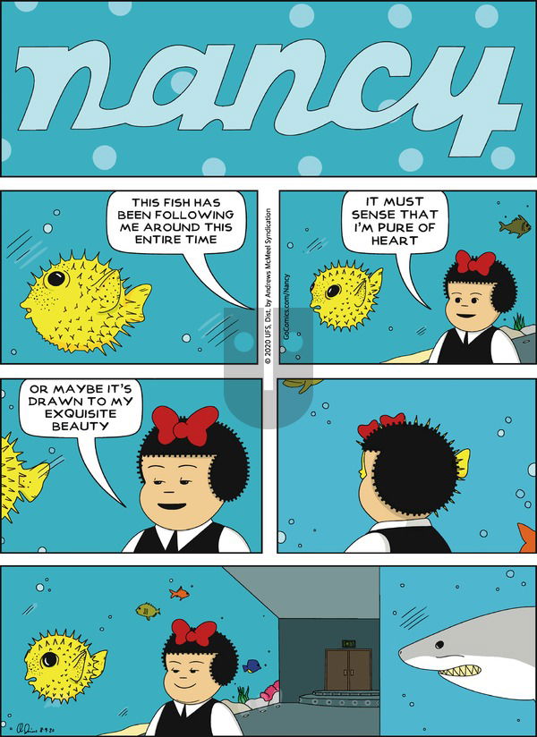 Nancy on Sunday August 9, 2020 Comic Strip