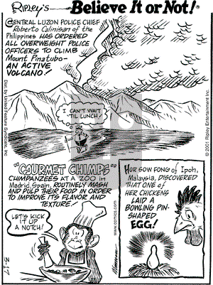 Ripley's Believe It or Not on Saturday March 17, 2001 Comic Strip