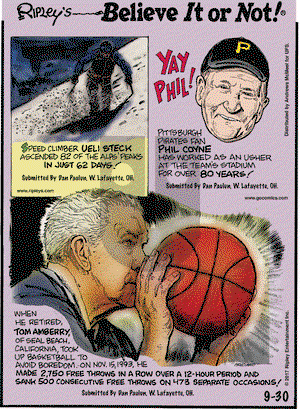 Ripley's Believe It or Not on Saturday September 30, 2017 Comic Strip