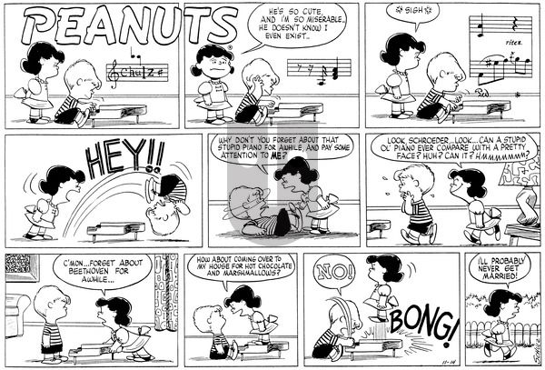 Peanuts on Sunday November 14, 1954 Comic Strip