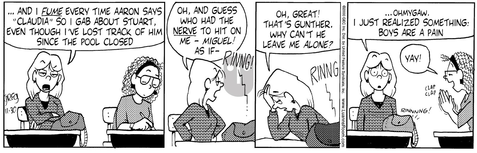 Luann - Thursday November 30, 2000 Comic Strip