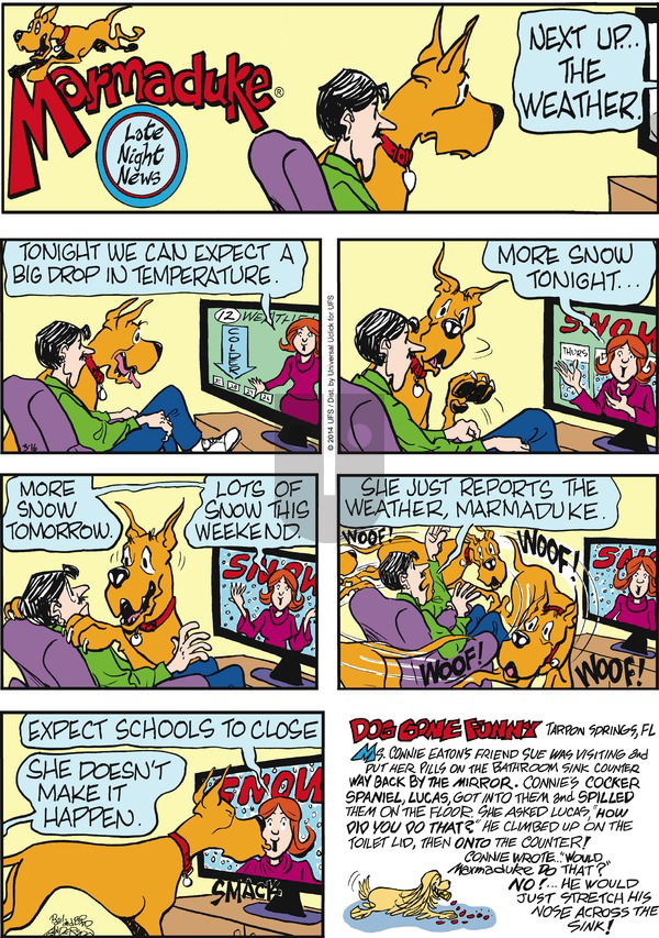 Marmaduke on Sunday March 16, 2014 Comic Strip
