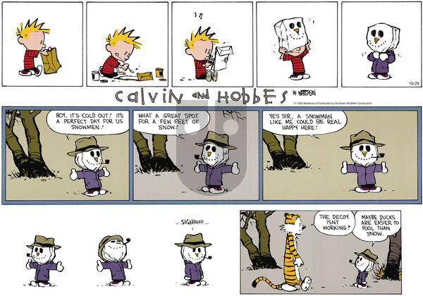 Calvin and Hobbes - Sunday October 29, 2023 Comic Strip