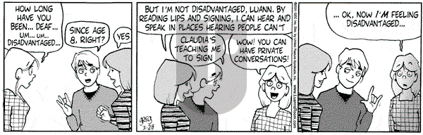 Luann on Wednesday March 28, 2001 Comic Strip