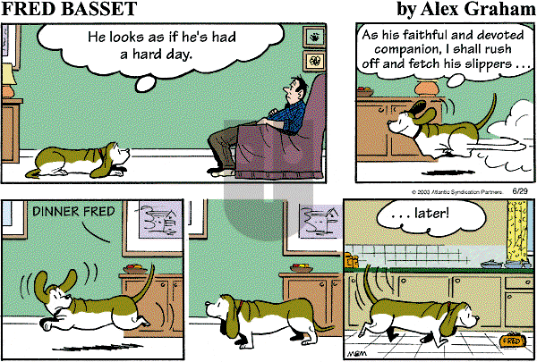 Fred Basset on Sunday June 29, 2003 Comic Strip