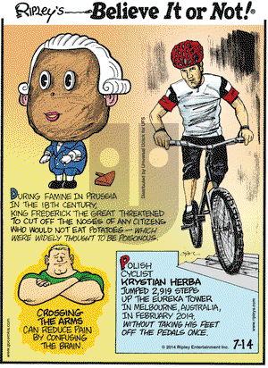Ripley's Believe It or Not on Monday July 14, 2014 Comic Strip