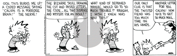 Calvin and Hobbes on Monday November 9, 1992 Comic Strip