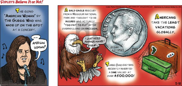 Ripley's Believe It or Not - Sunday November 10, 2024 Comic Strip