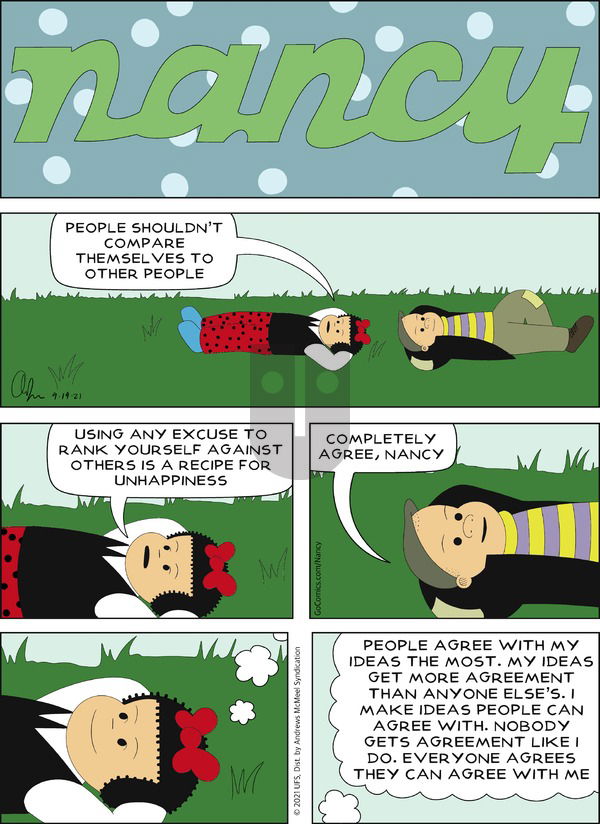 Nancy on Sunday September 19, 2021 Comic Strip