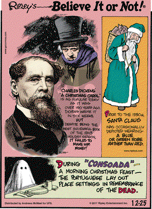 Ripley's Believe It or Not on Monday December 25, 2017 Comic Strip