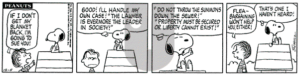 Peanuts on Friday December 5, 1975 Comic Strip