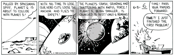 Calvin and Hobbes on Wednesday September 26, 1990 Comic Strip