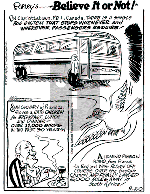 Ripley's Believe It or Not on Friday November 8, 2002 Comic Strip