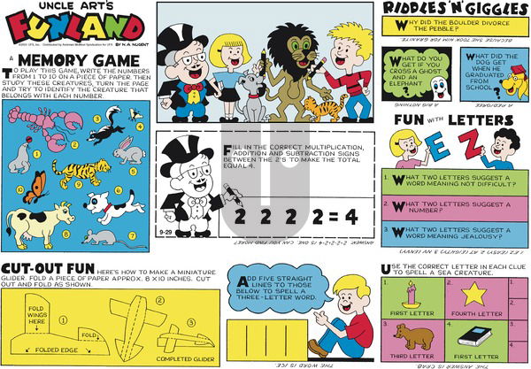 Uncle Art's Funland on Sunday September 29, 2024 Comic Strip