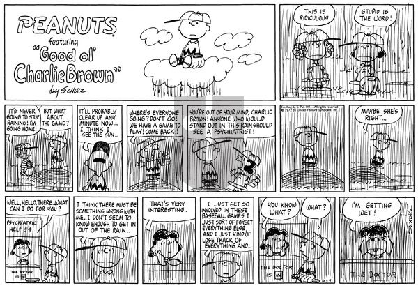 Peanuts on Sunday April 9, 1972 Comic Strip